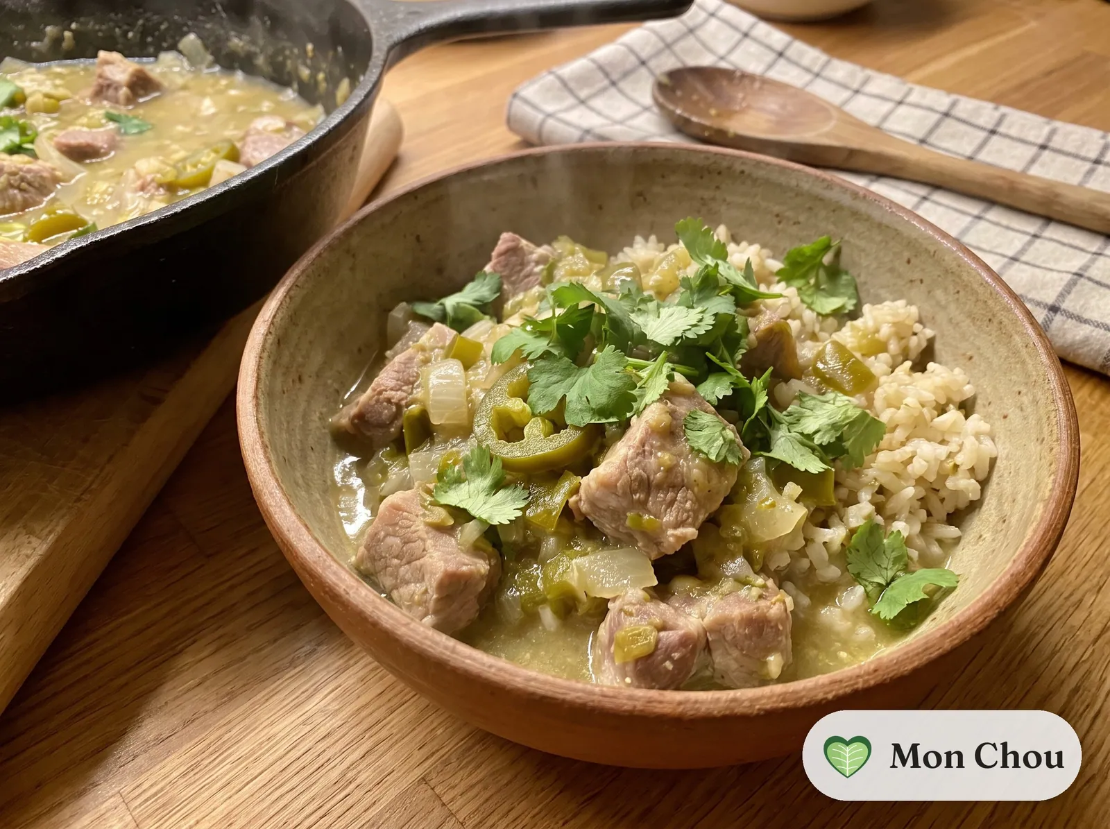 Chile verde au porc et riz