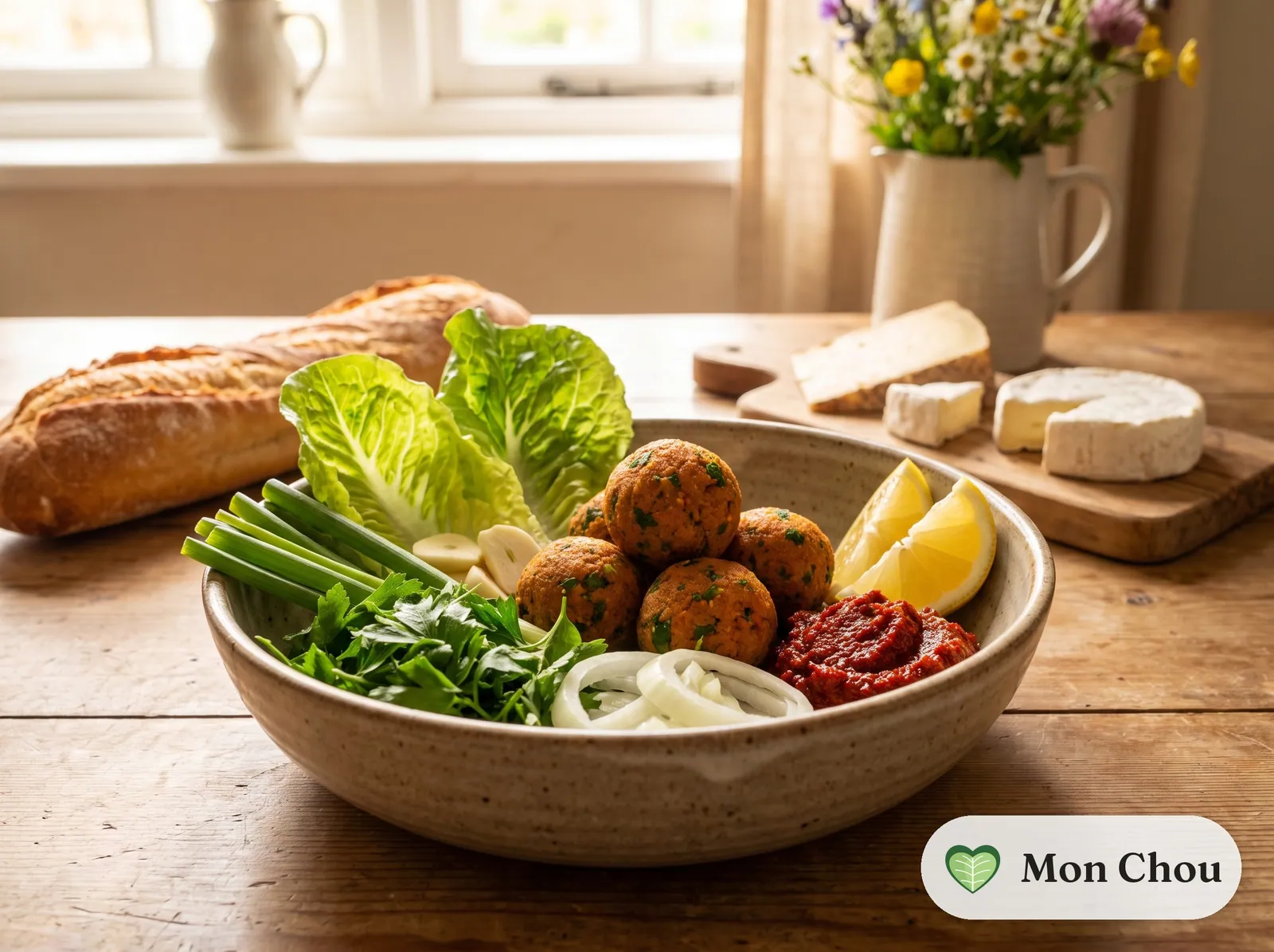 Çiğ köfte végétariens et salade