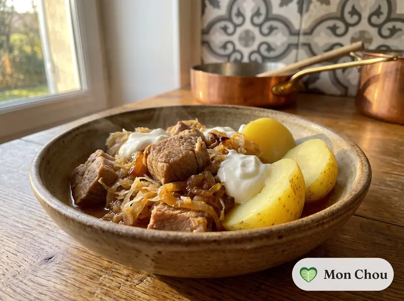 Goulasch de Szeged et pommes vapeur