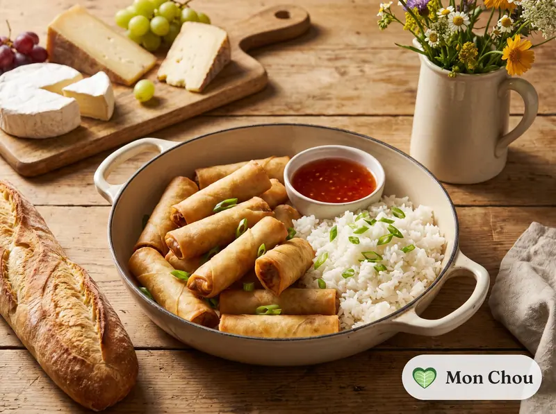 Lumpia shanghai et riz