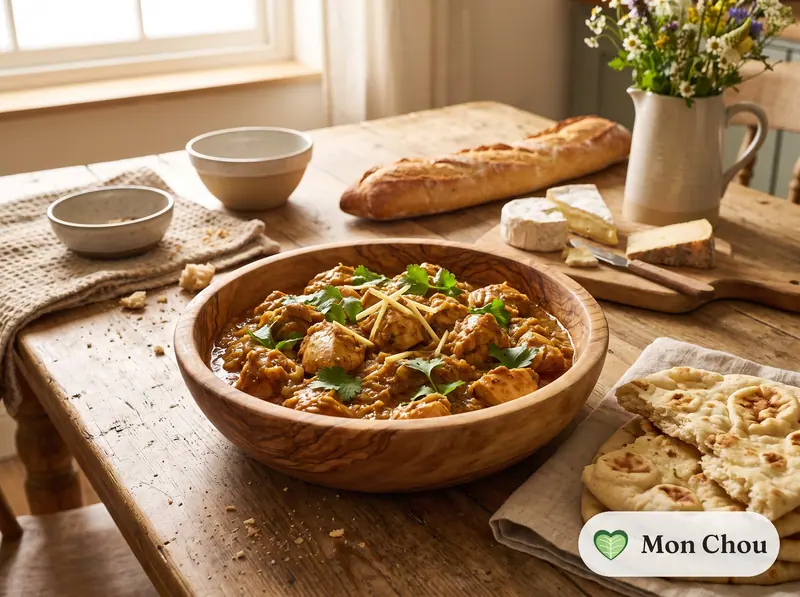 Poulet dopiaza et naan