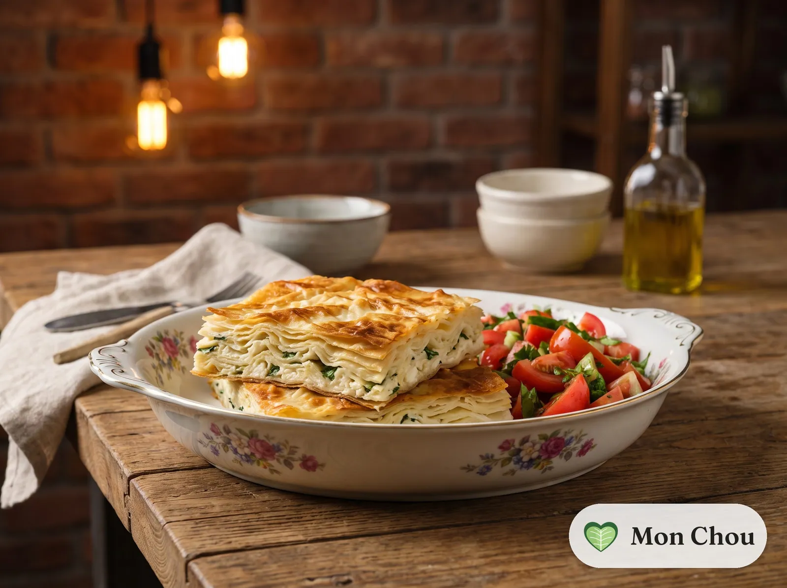 Su böreği et salade de tomates