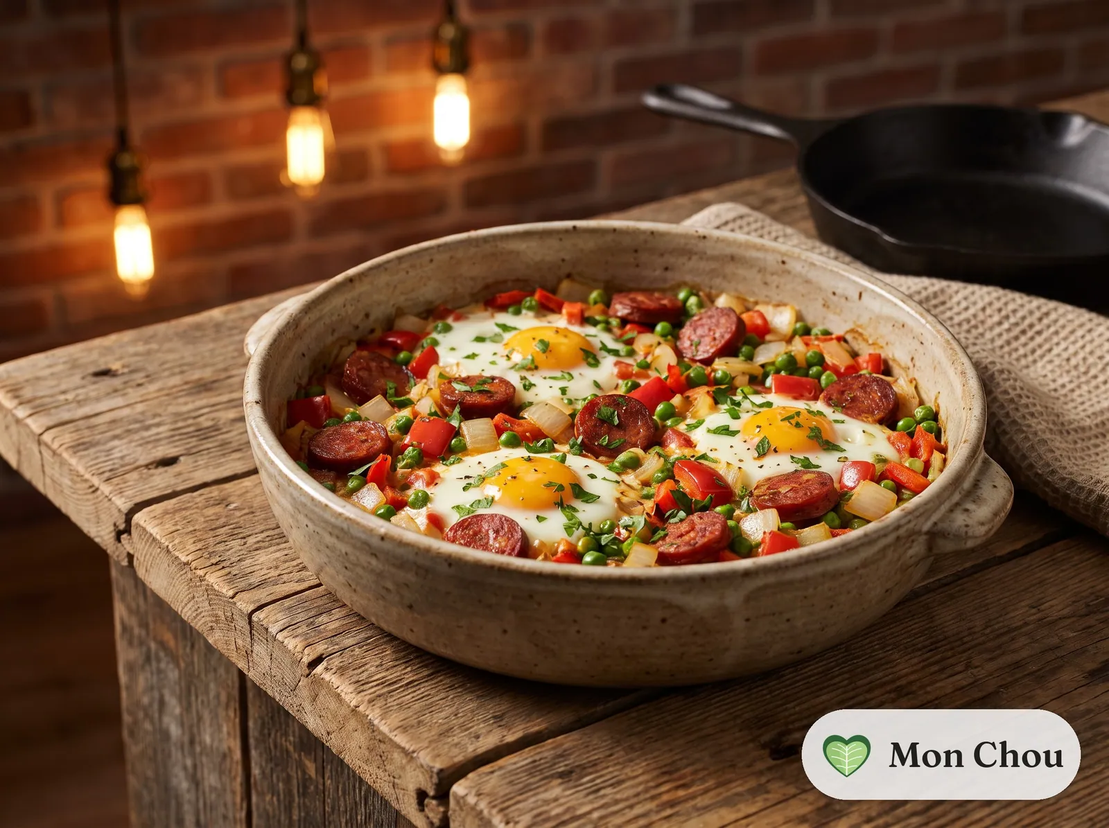 Huevos a la flamenca au chorizo
