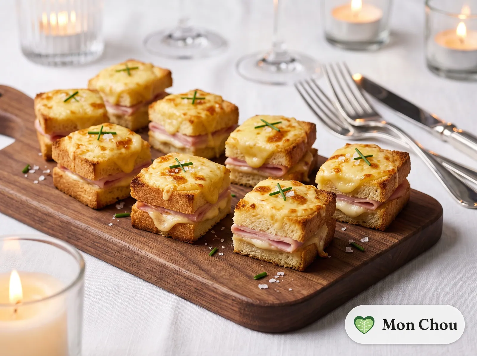 Mini ham and cheese croque monsieur
