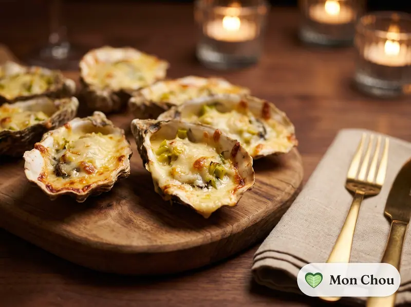 Huîtres chaudes gratinées
