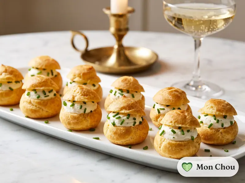 Petits choux au fromage frais et ciboulette