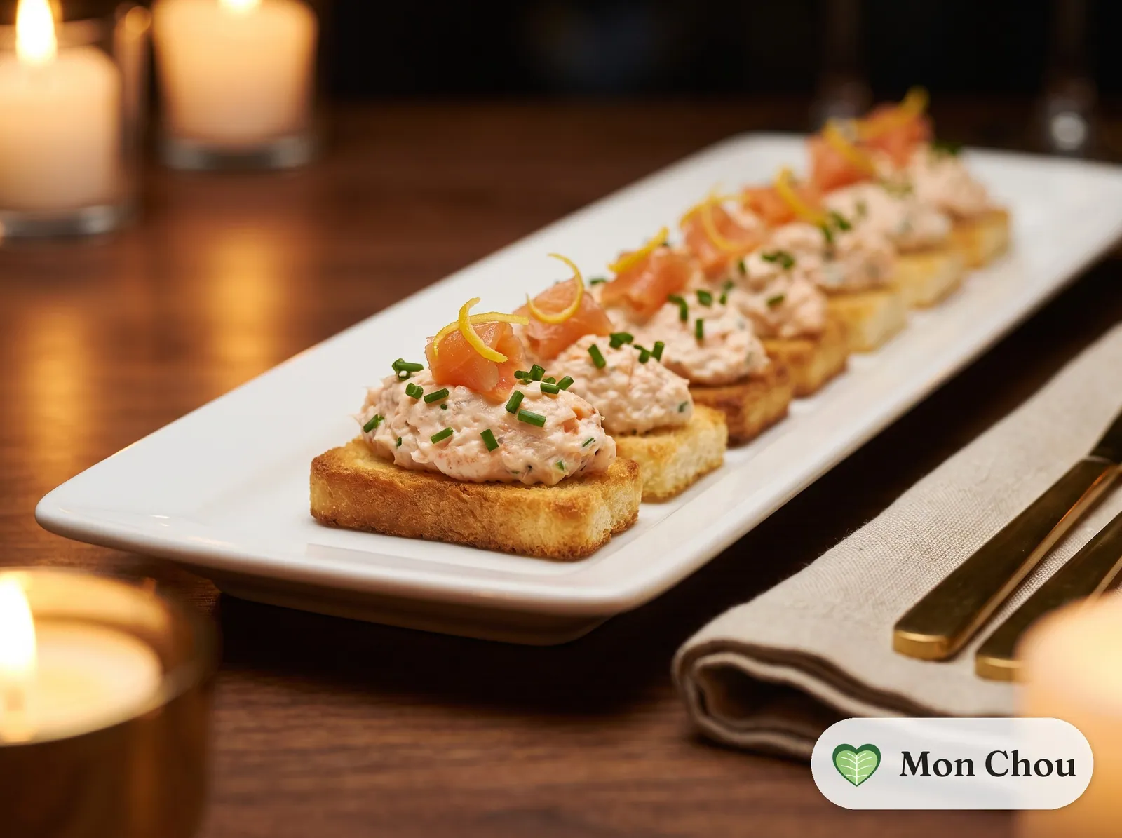Lachsrillettes auf Toast