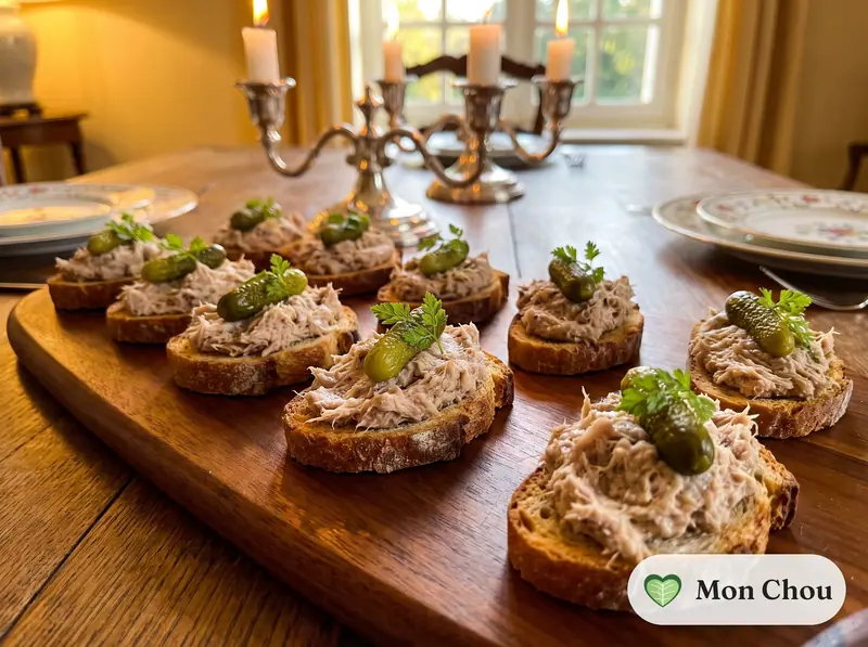 Rillettes du Mans sur pain grillé