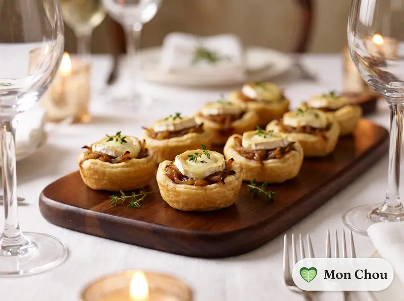 Tartelettes mit karamellisierten Zwiebeln und Ziegenkäse