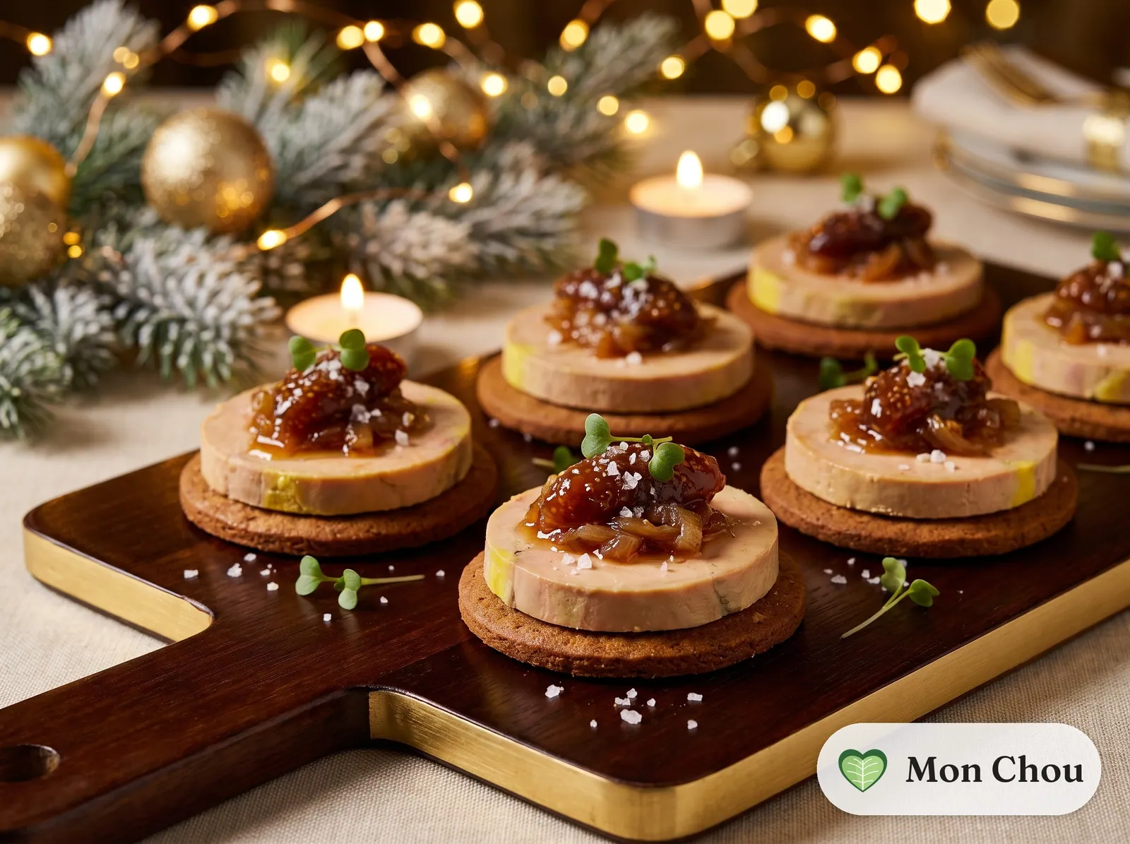 Toasts de foie gras au chutney de figues