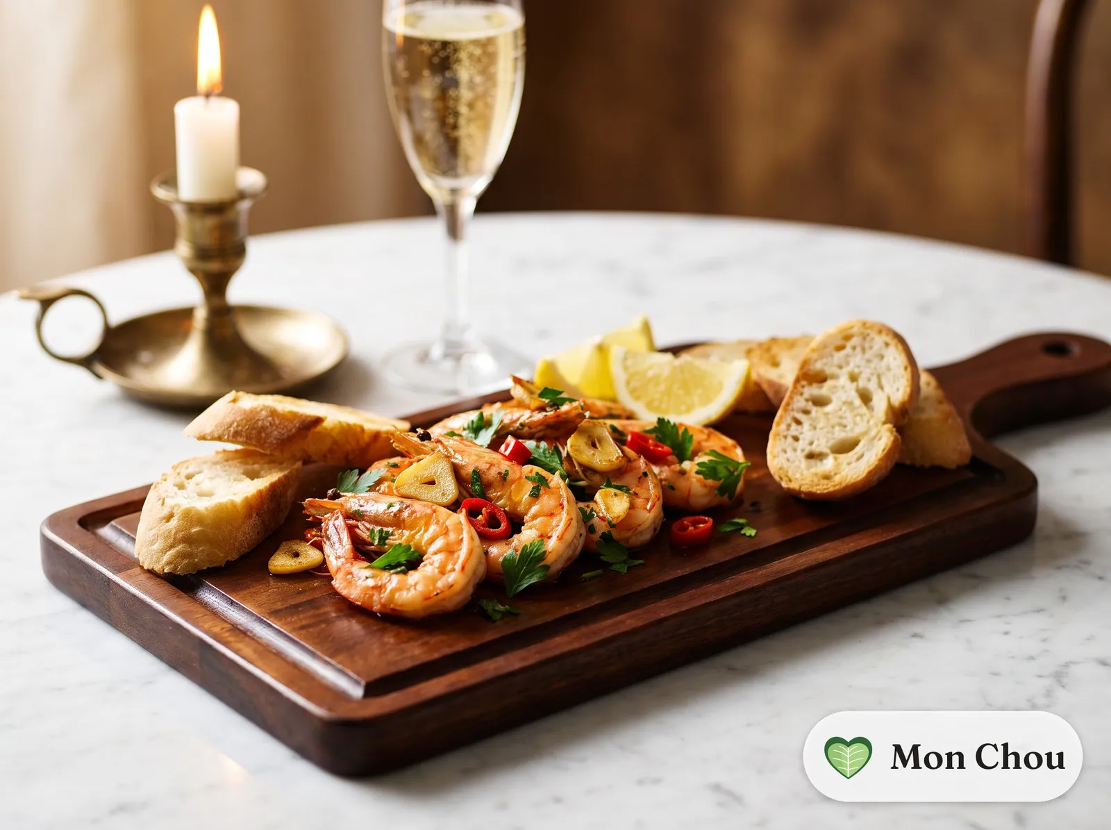 Garlic and chili shrimp