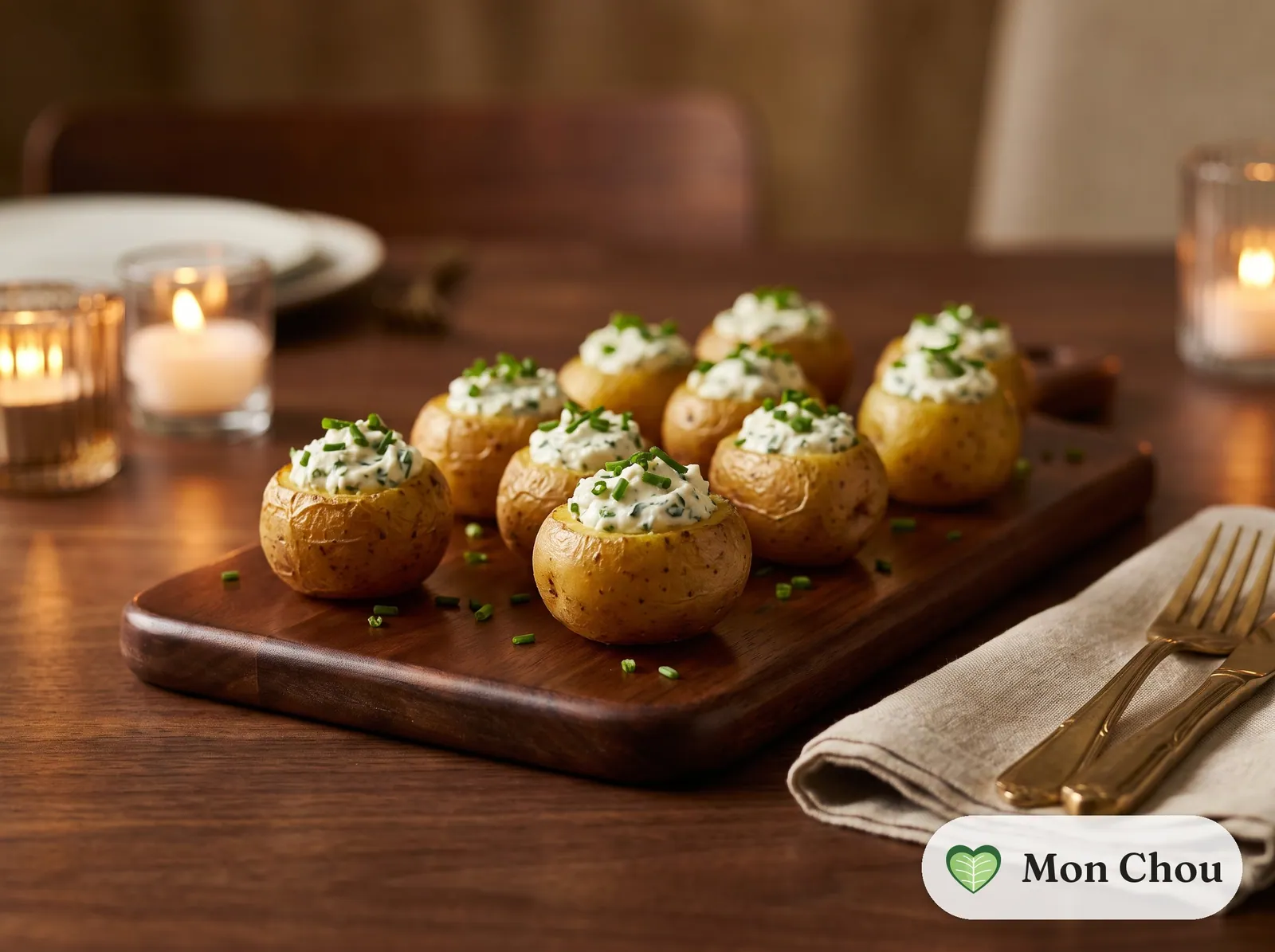 Pommes grenaille farcies au fromage frais