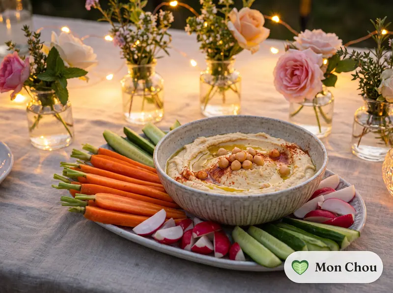 Houmous maison et crudités