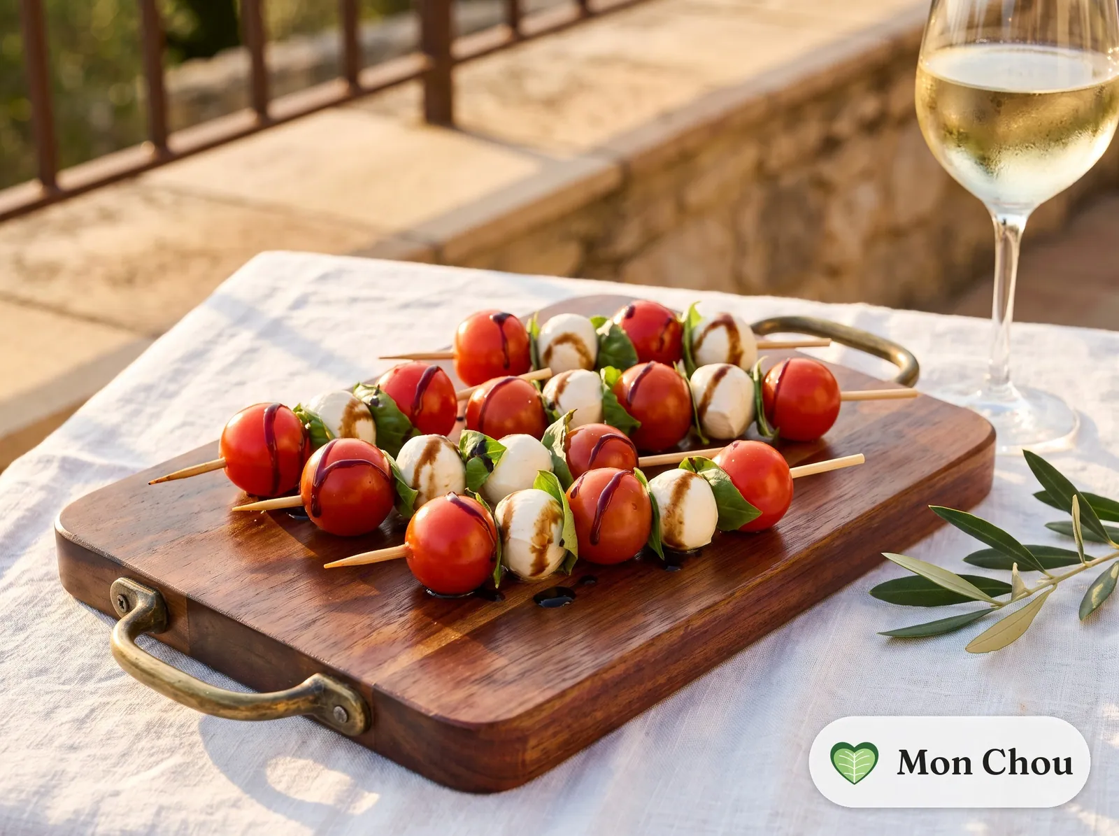 Brochettes tomates cerises et mozzarella