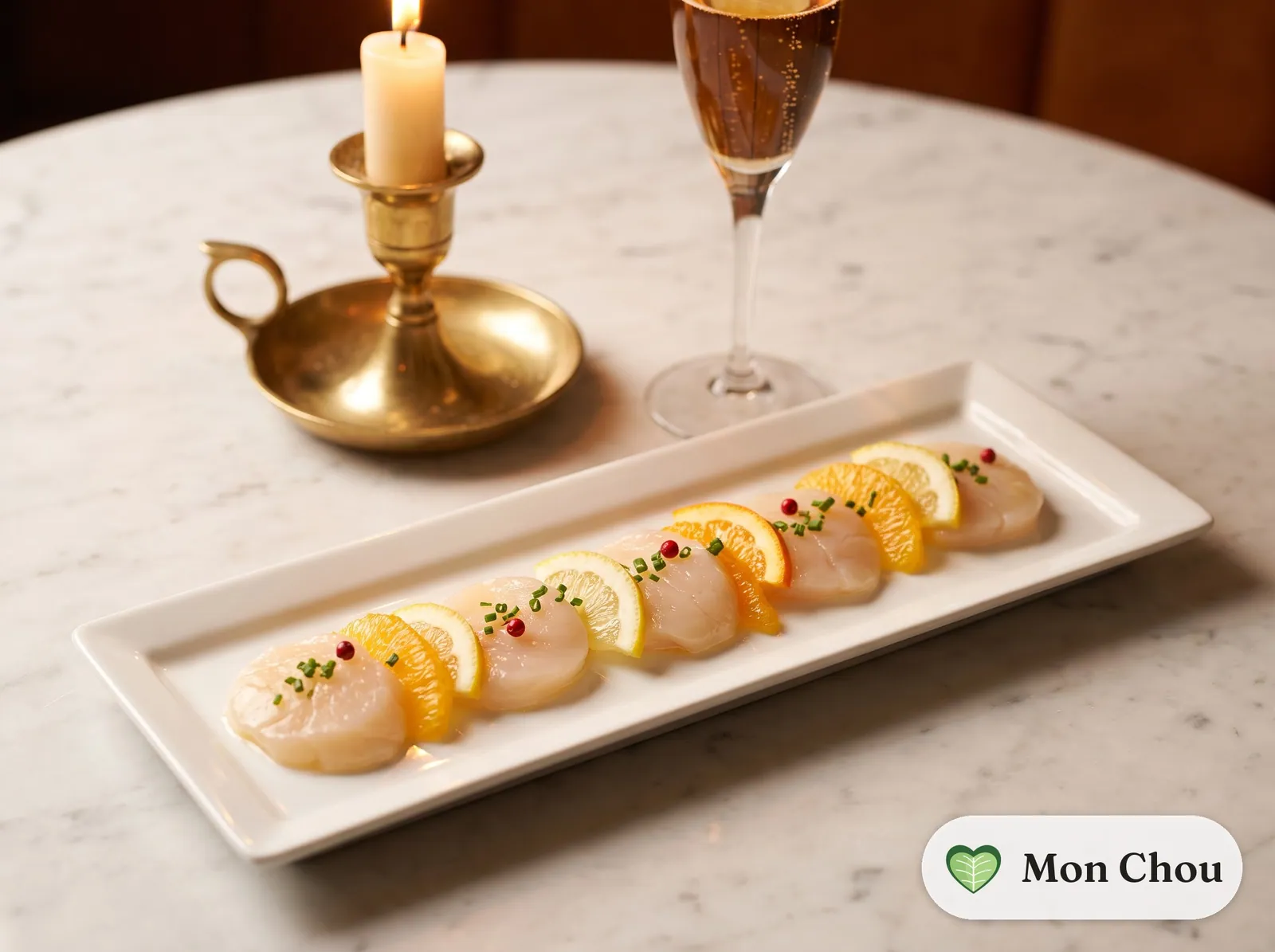 Carpaccio de saint-jacques aux agrumes