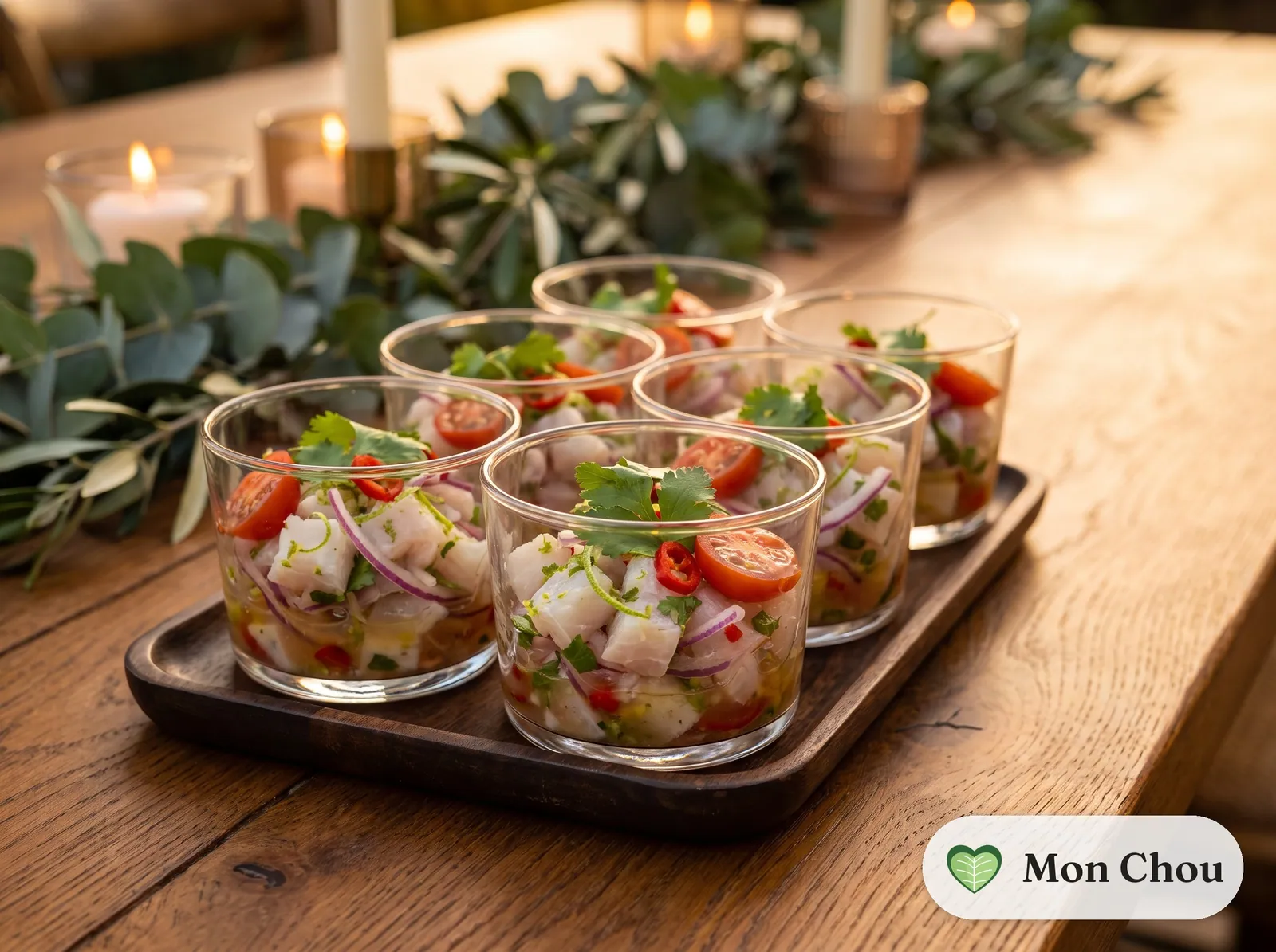 Sea bass ceviche verrines
