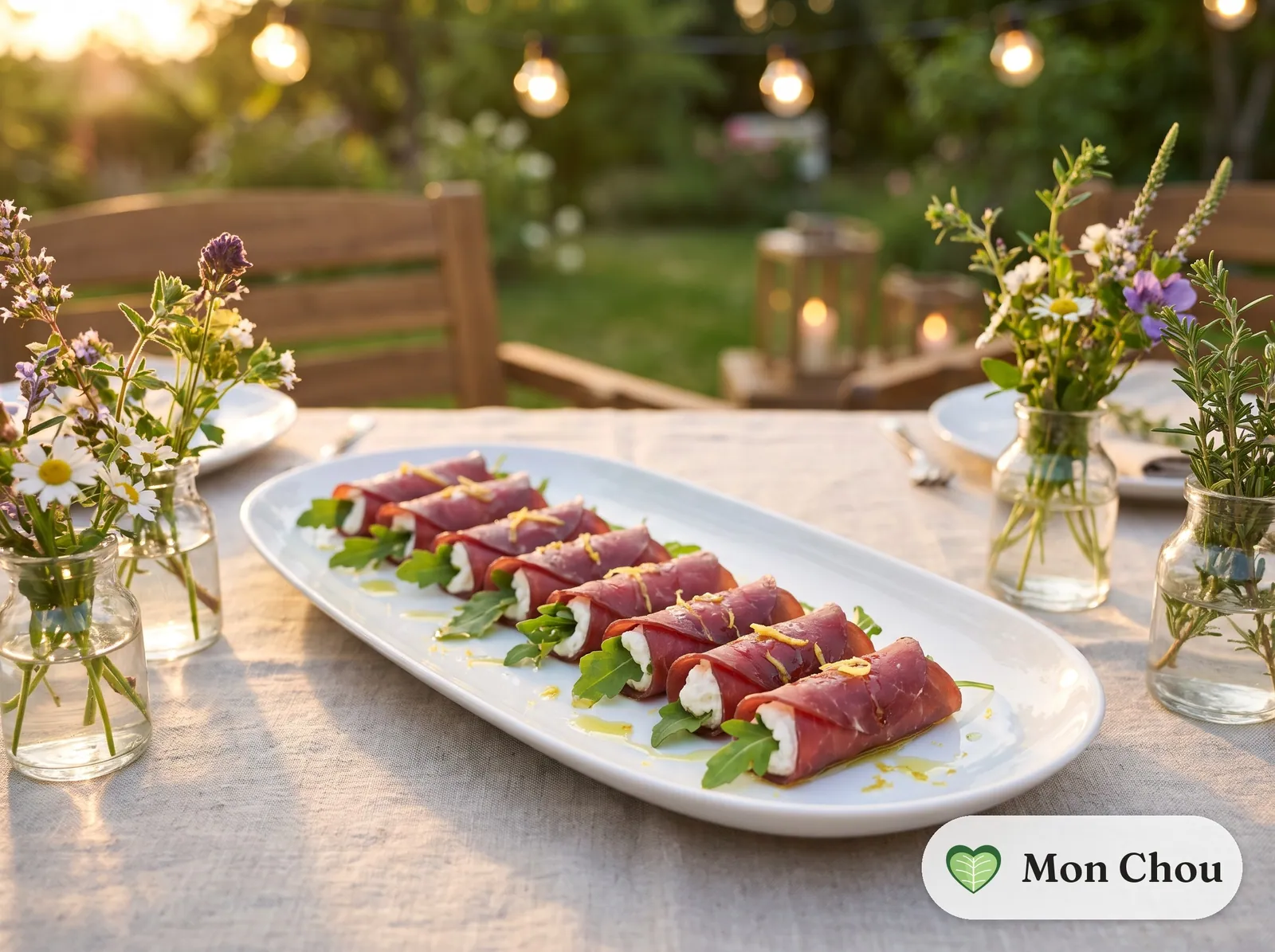 Bresaola, ricotta and arugula rolls