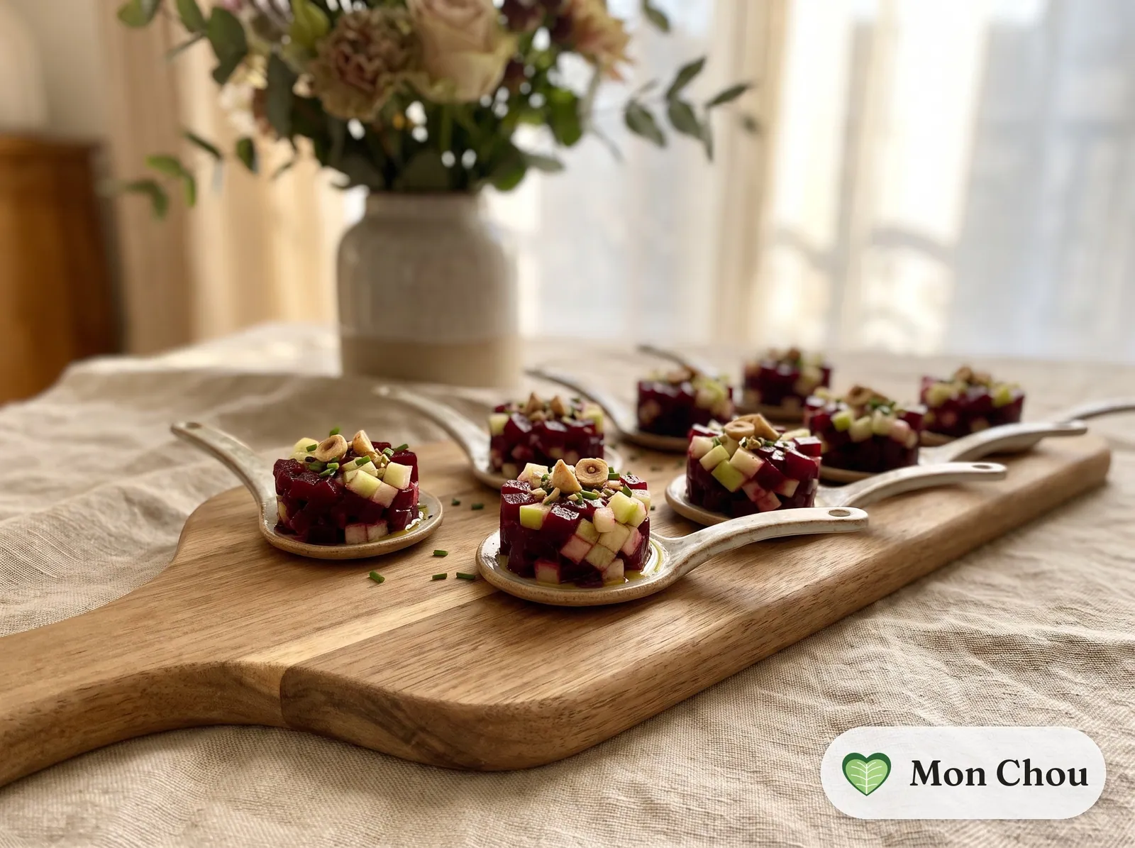 Beet and apple tartare