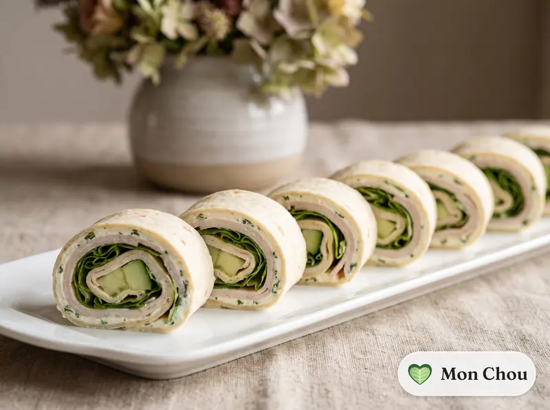 Wraps de dinde, concombre et fromage frais