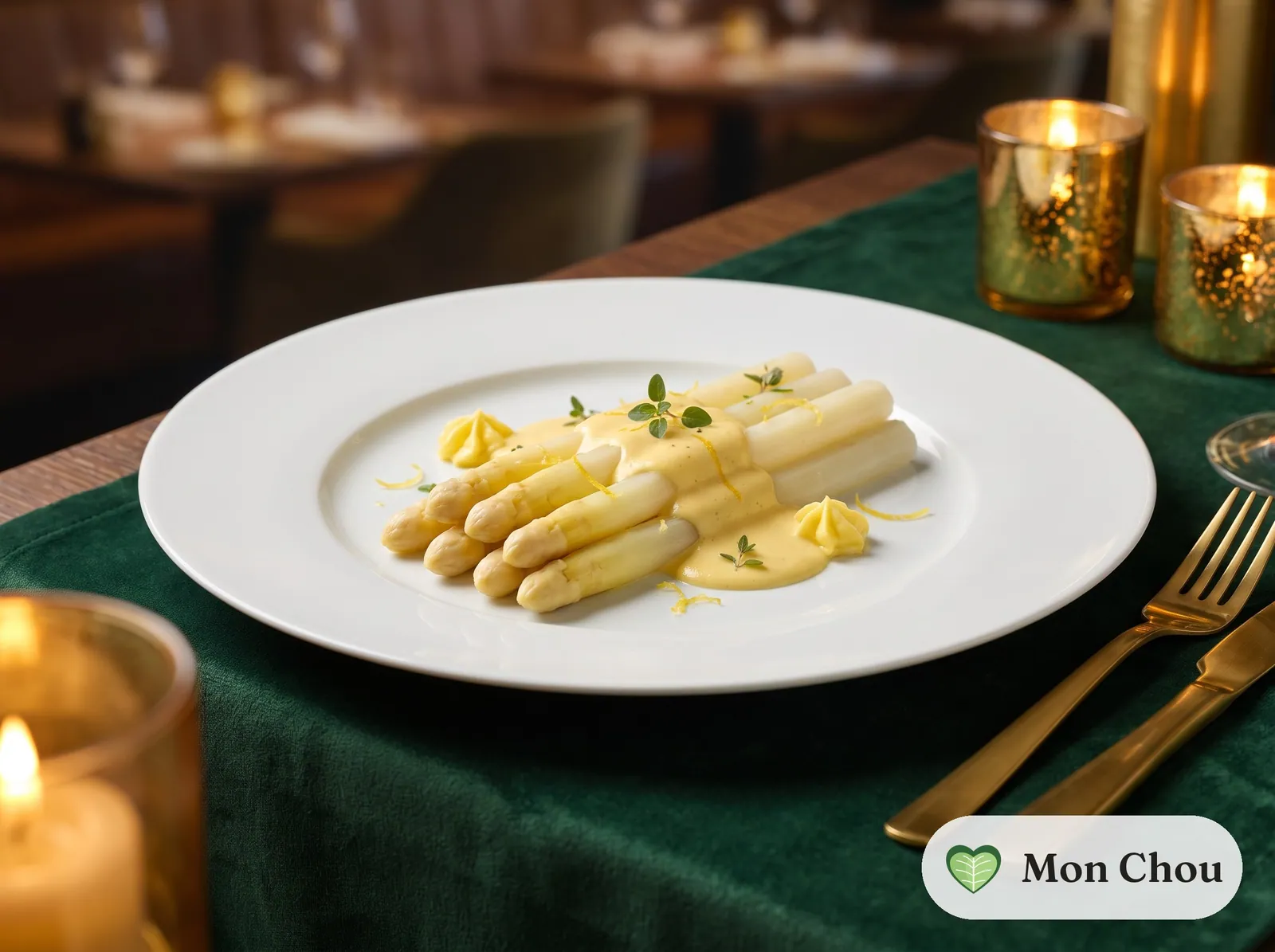 White asparagus with mousseline sauce
