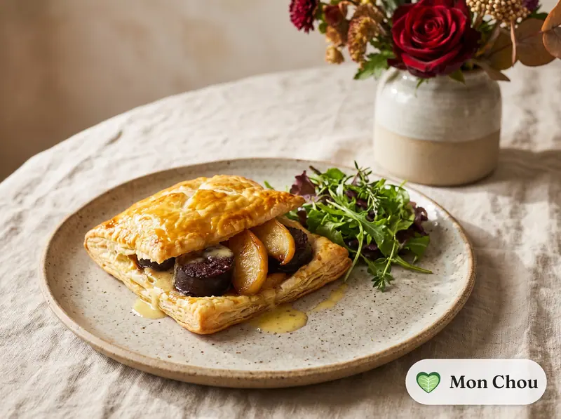 Boudin noir aux pommes en feuilleté