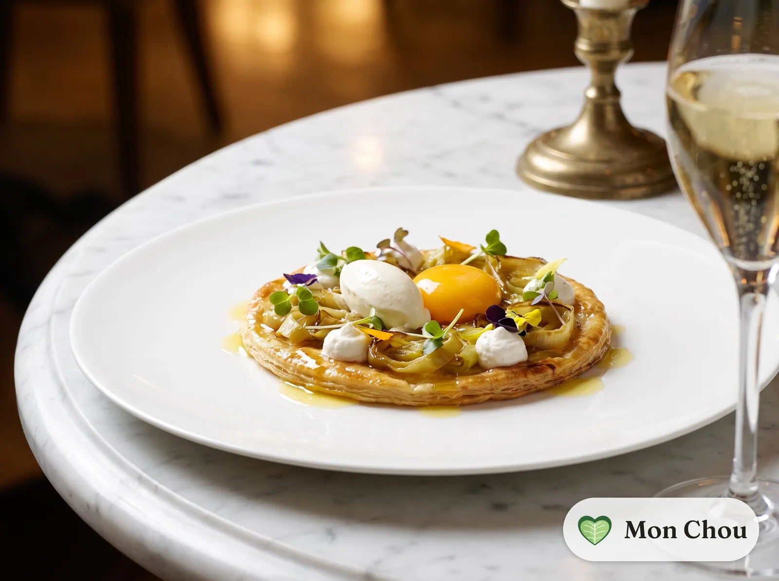 Leek and goat cheese tart