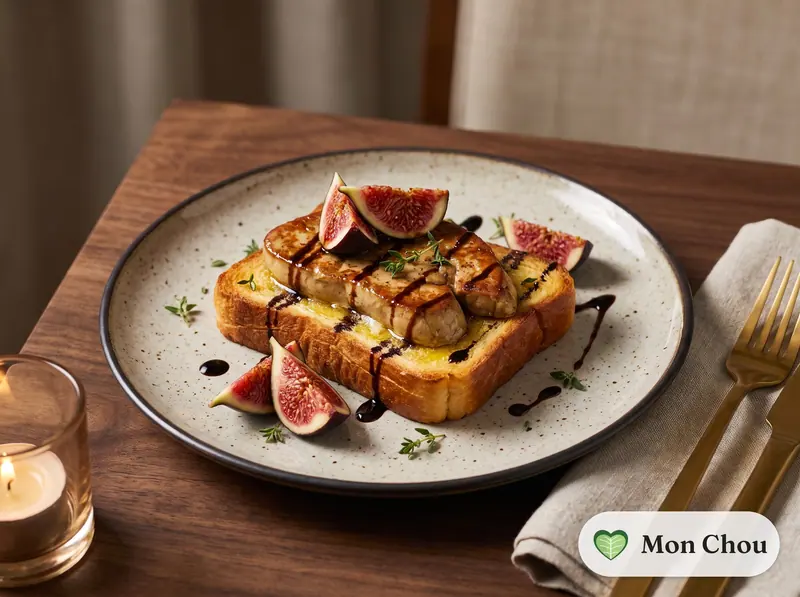 Getoastete Brioche mit gebratener Foie gras und Feigen