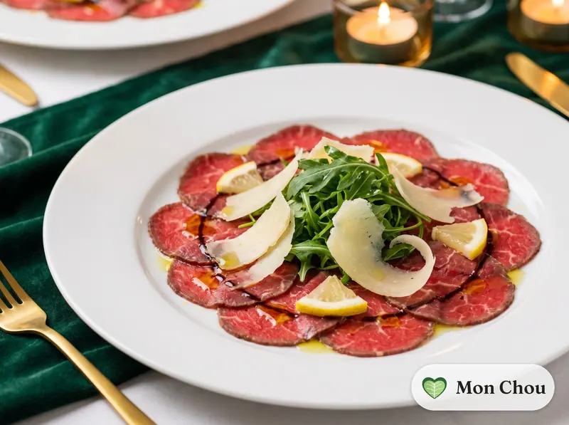 Carpaccio de bœuf et copeaux de parmesan