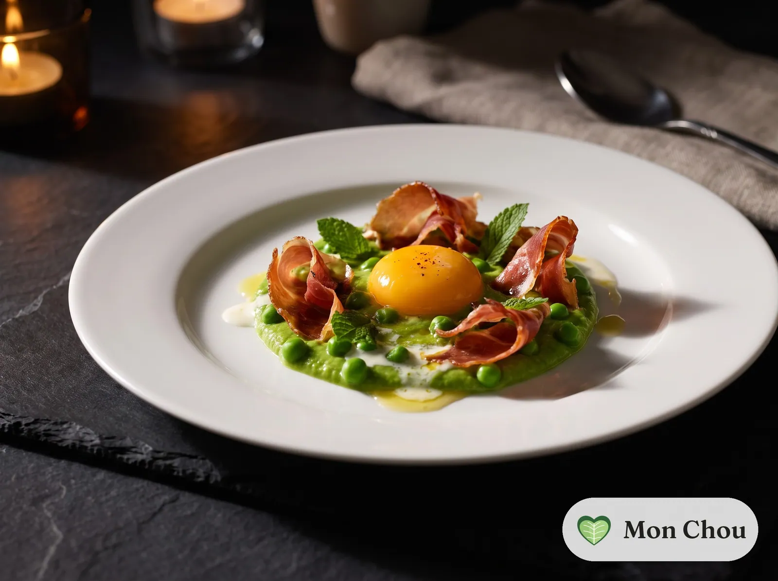 Œuf parfait au jambon croustillant