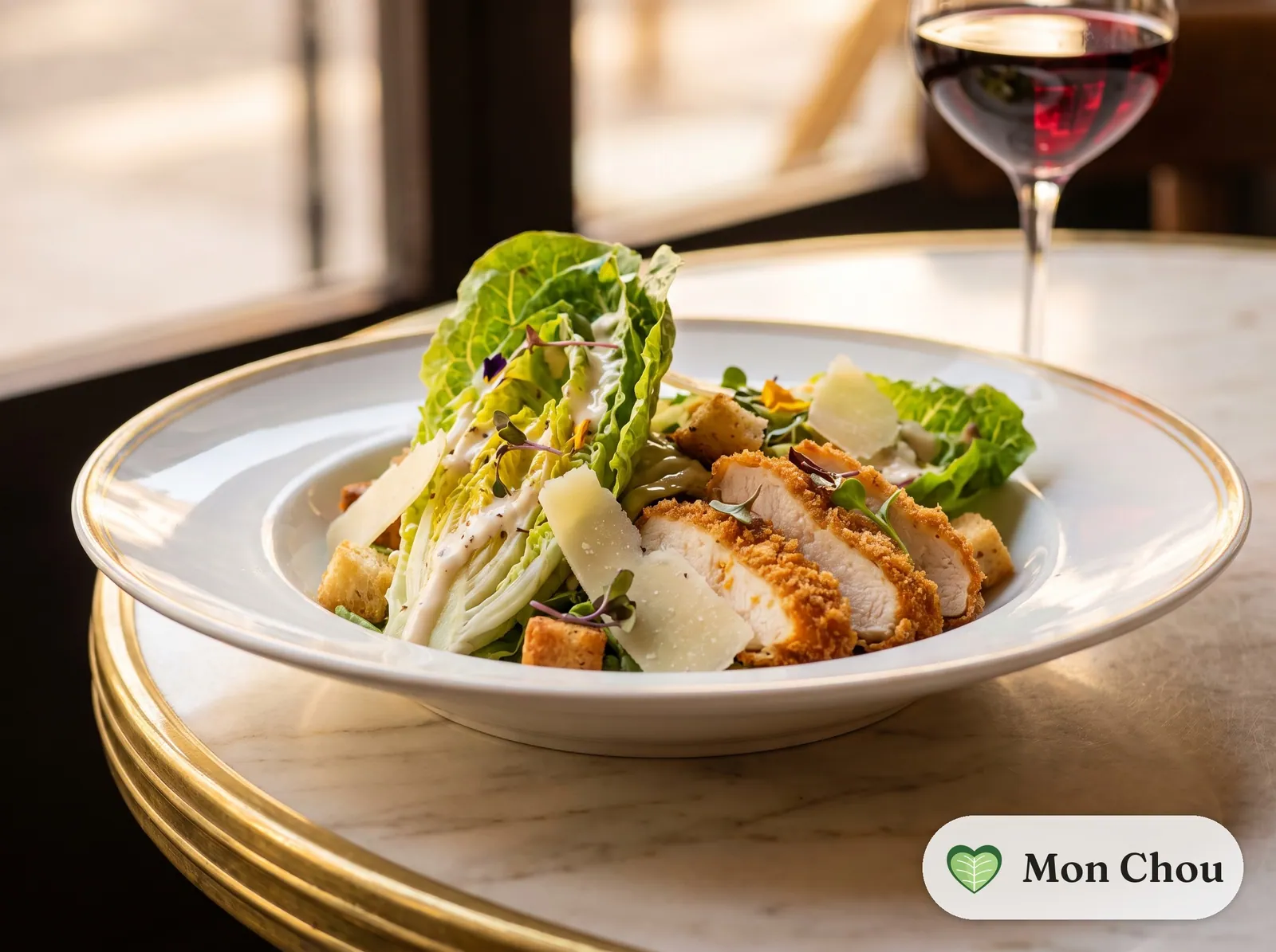Caesar Salad mit knusprigem Hähnchen
