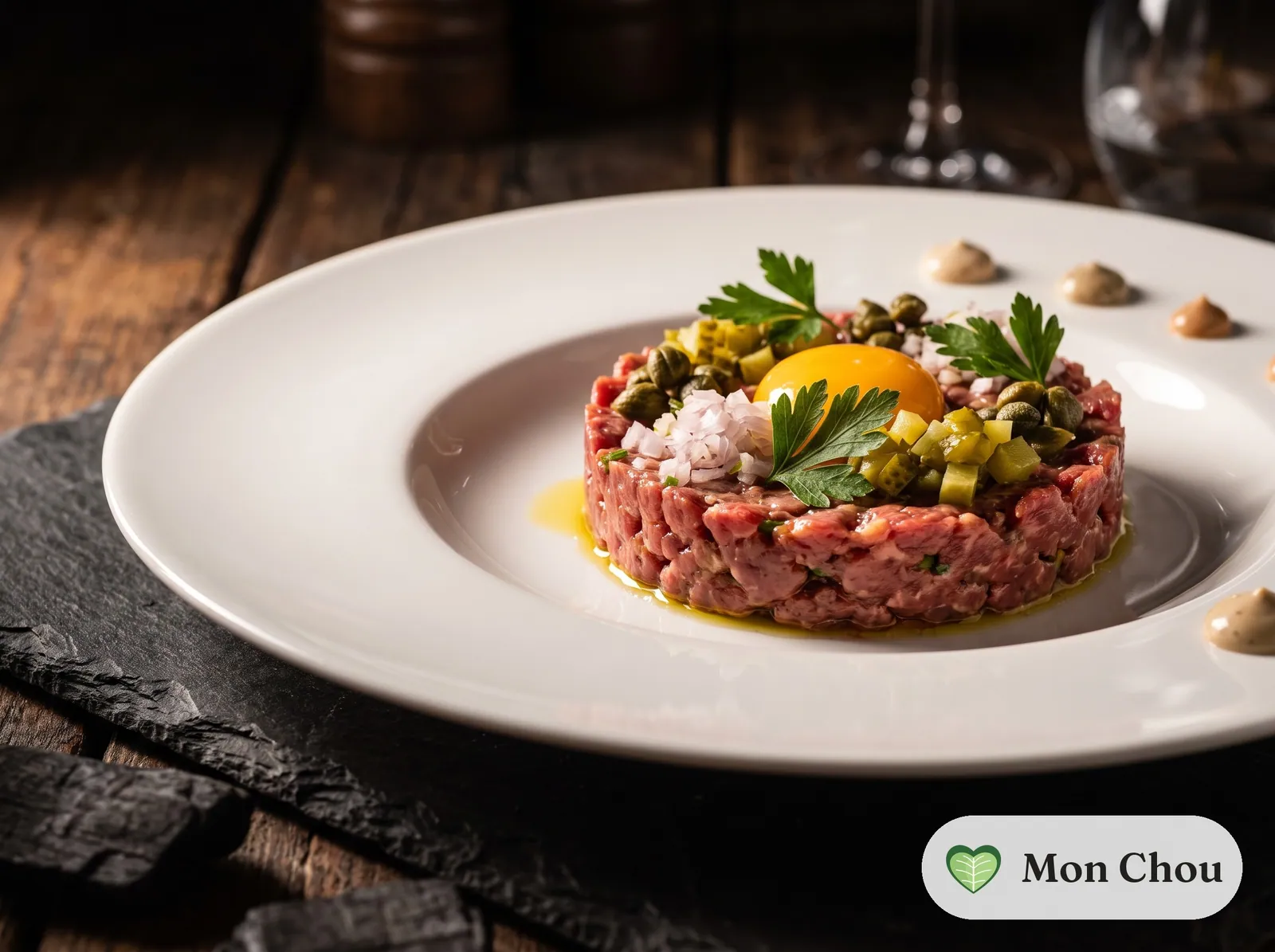 Tartare de bœuf coupé au couteau