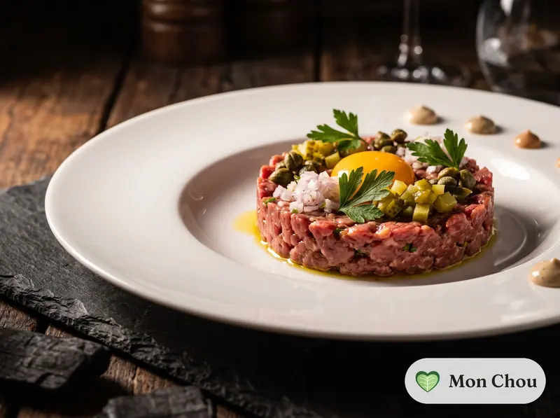 Tartare de bœuf coupé au couteau