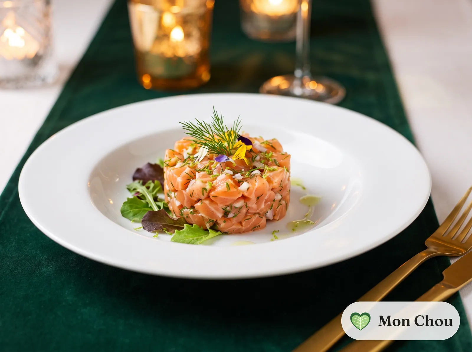 Tartare de saumon, aneth et citron vert