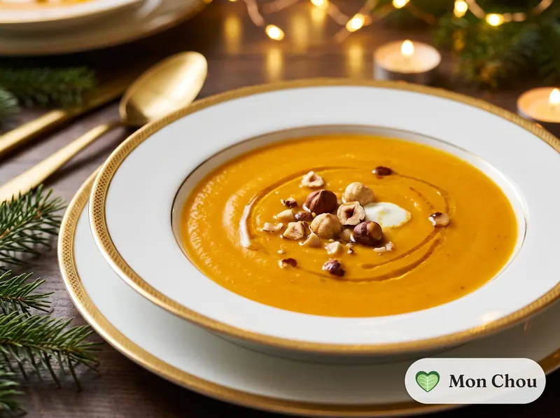 Velouté de potimarron aux noisettes