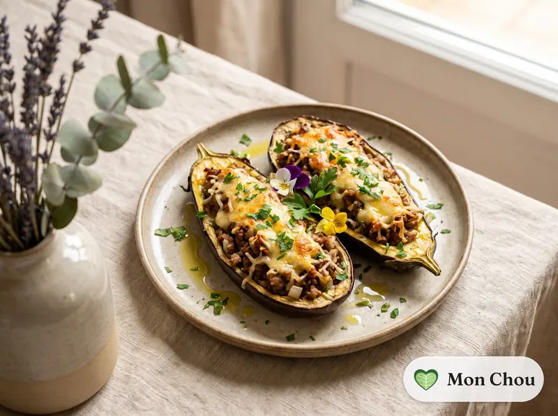 Aubergines farcies à l&rsquo;agneau
