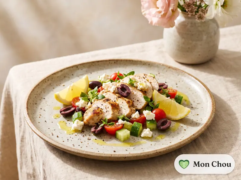 Salade de poulet grillé aux olives