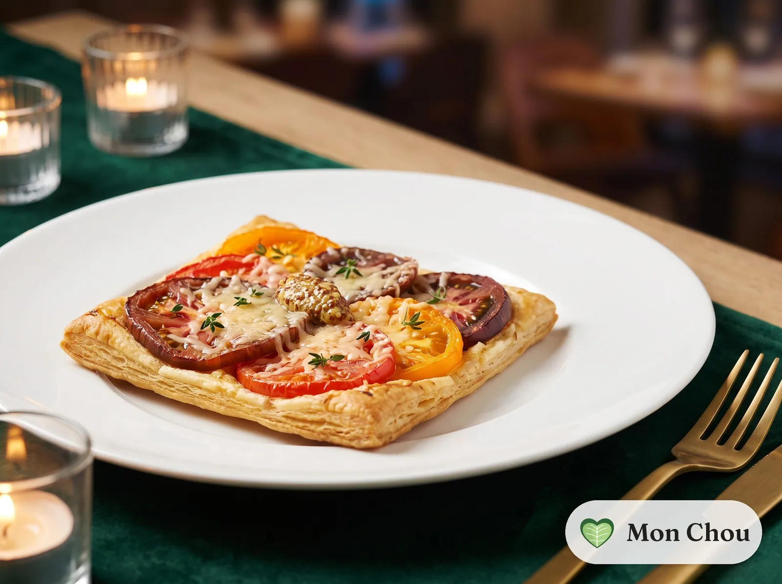 Tarte fine tomates et moutarde