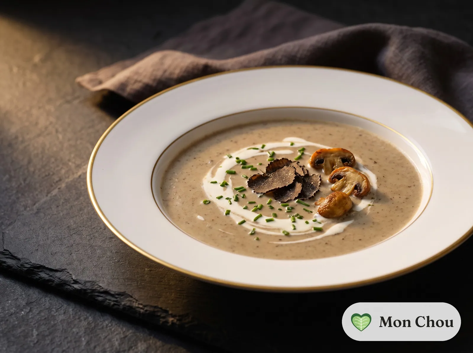Velouté de champignons à la truffe