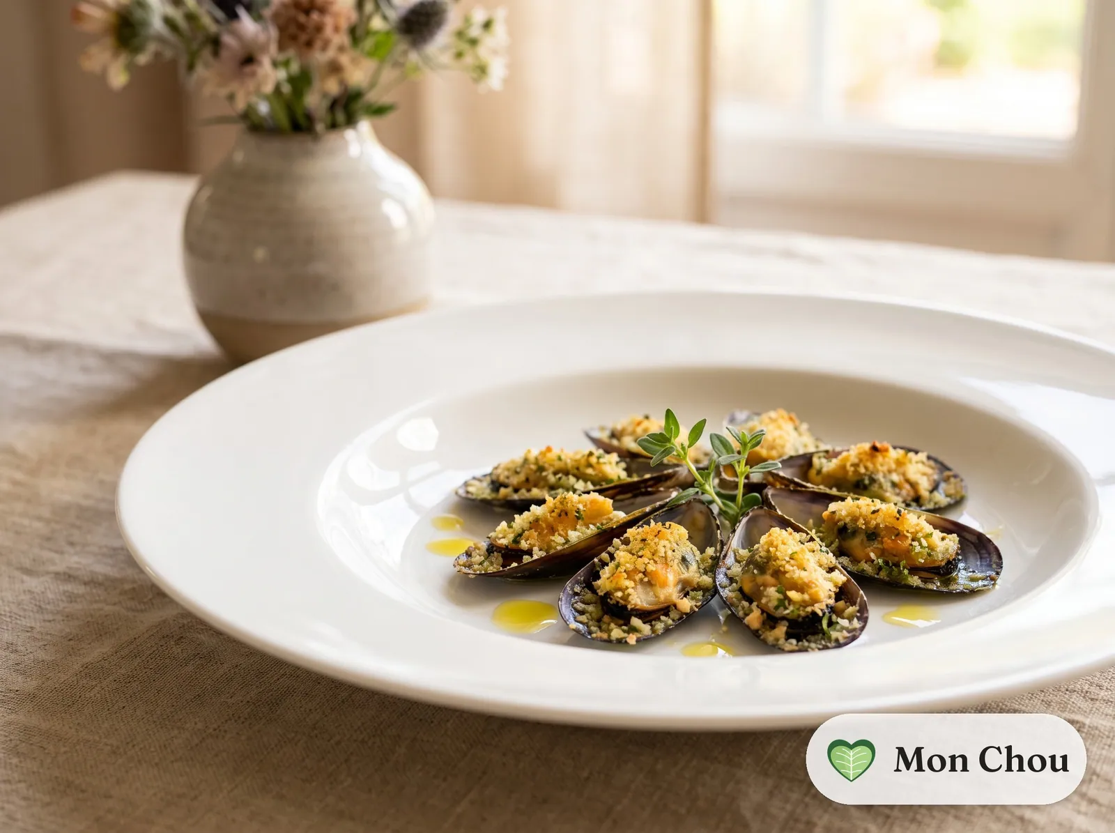 Moules gratinées à la provençale