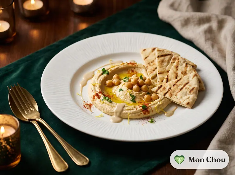Houmous et pita grillé