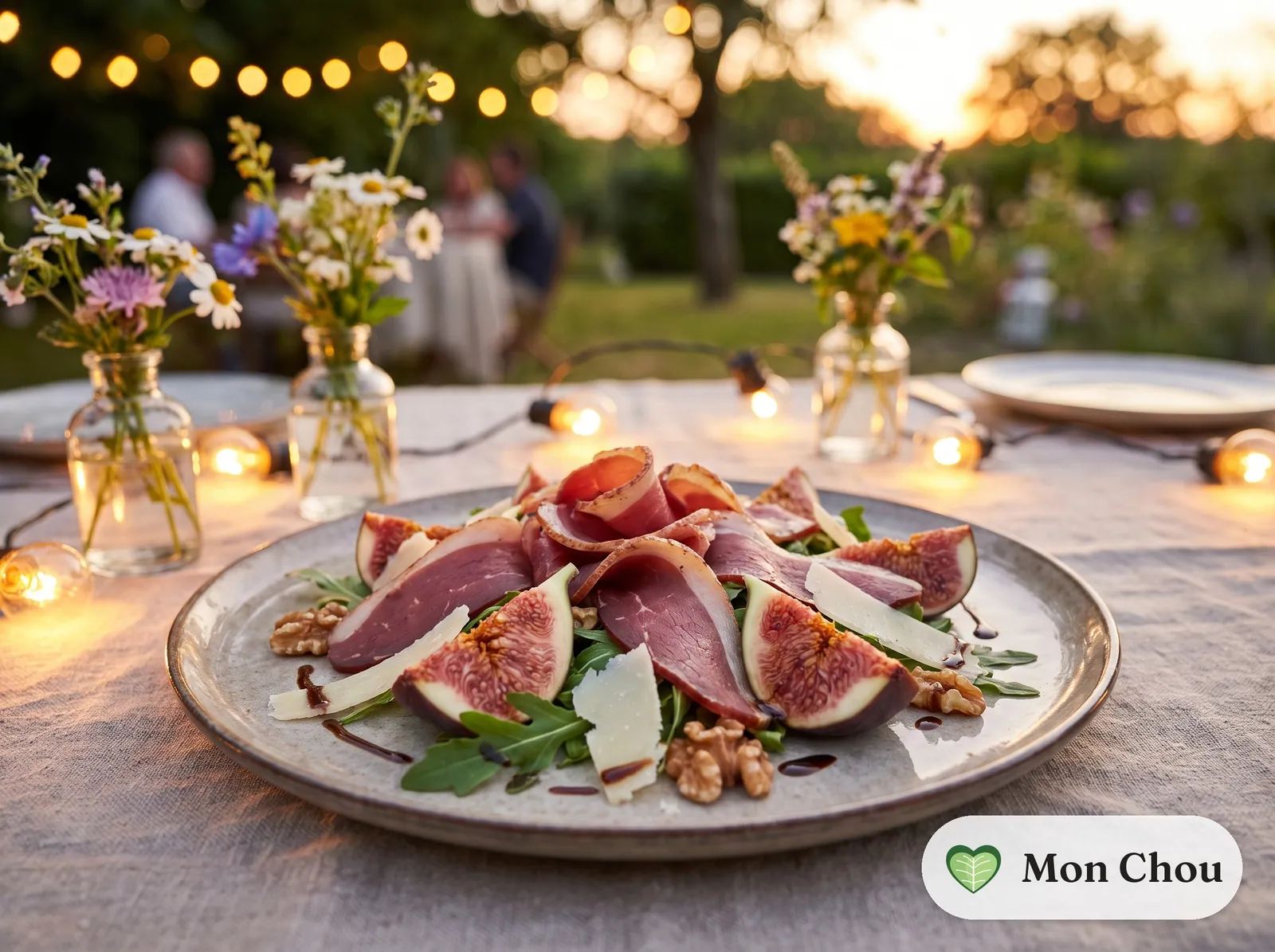 Salat mit getrockneter Entenbrust und Feigen