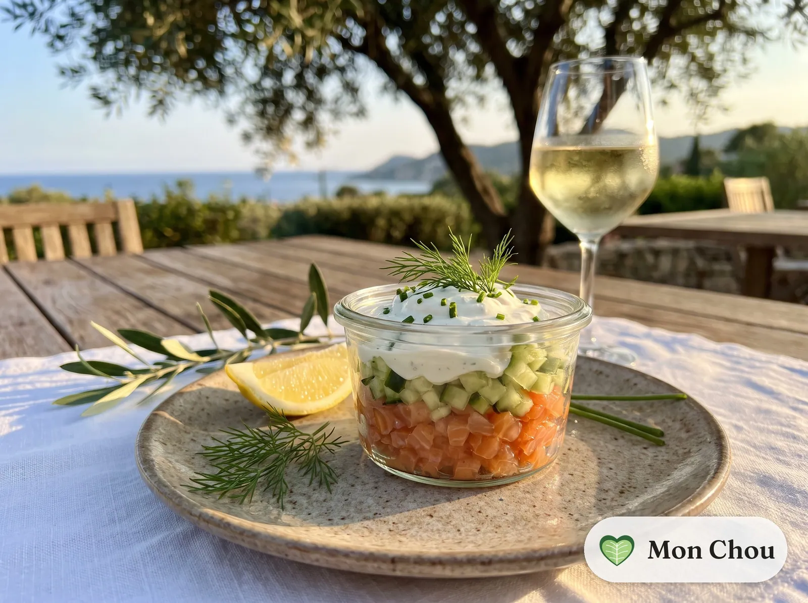 Smoked salmon and cucumber verrine