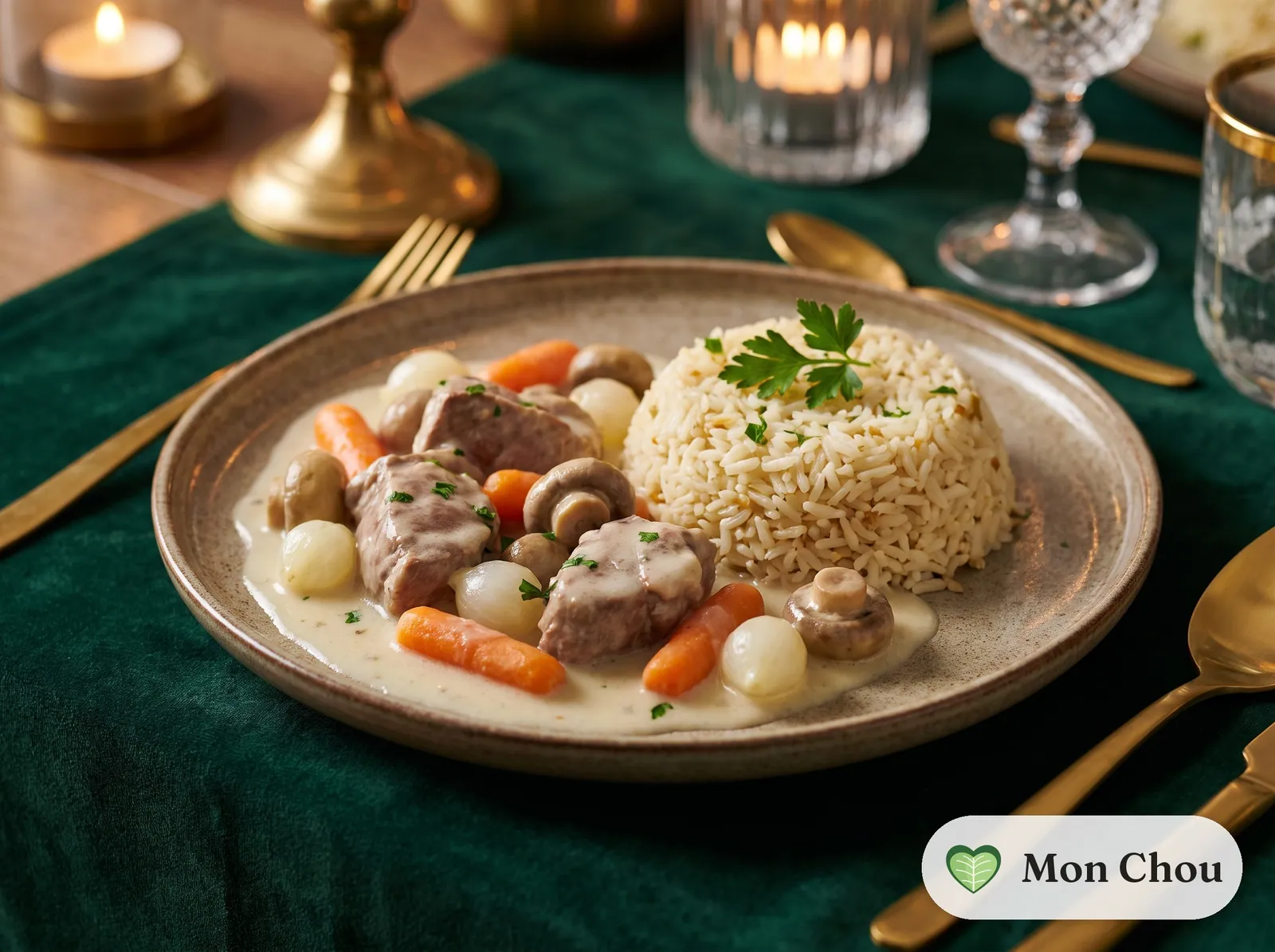 Blanquette de veau et riz pilaf