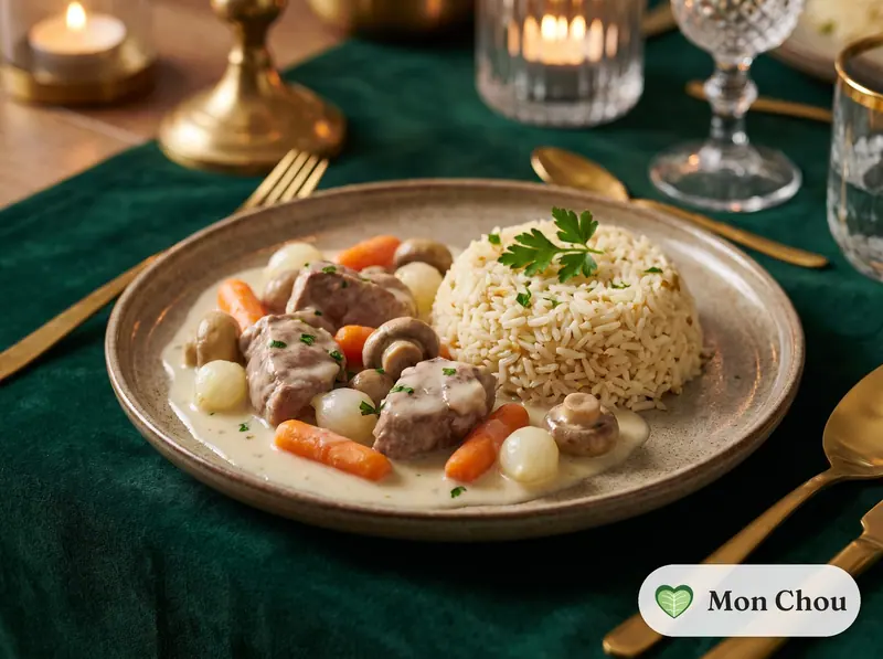 Blanquette de veau et riz pilaf