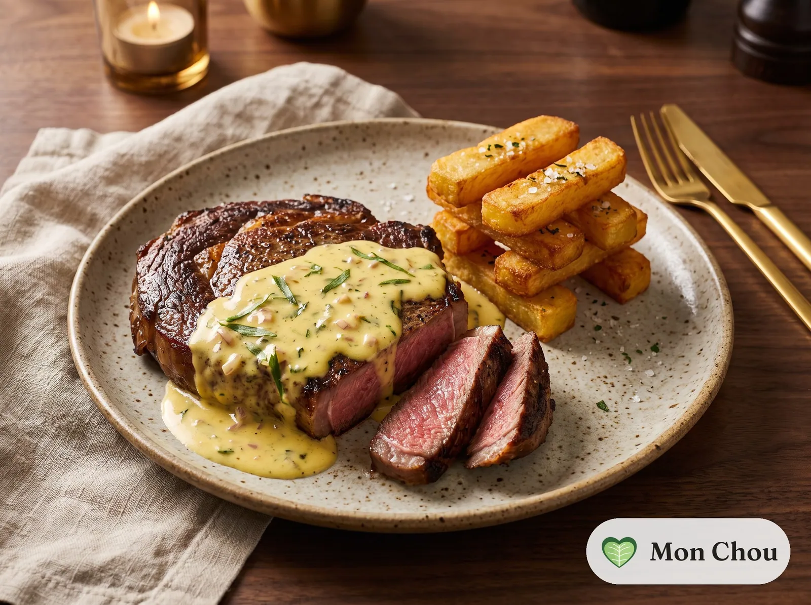 Côte de bœuf béarnaise et pommes Pont Neuf