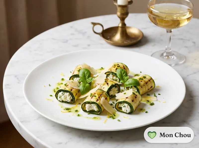 Rouleaux de courgette à la ricotta