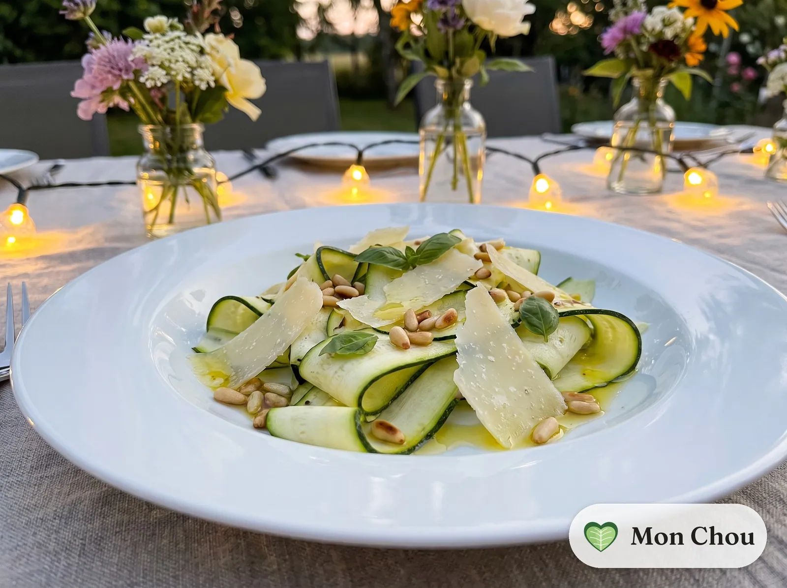 Raw zucchini and parmesan salad