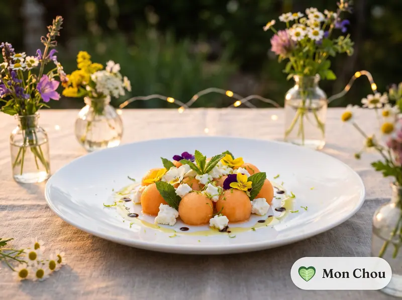 Salade de melon, feta et menthe
