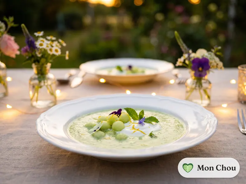 Velouté glacé de concombre et menthe