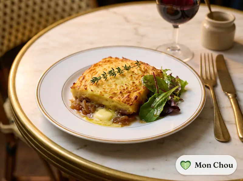 Parmentier de canard confit et mesclun